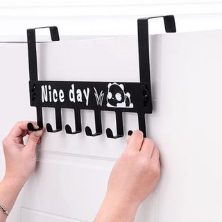 PRIMEFAIR Over Door Hanger for Cloths Heavy Duty Carbon Metal Drill Free Door Handing Hooks Suitable for Bathroom Kitchen Removable Door Hanger Scarf Coat Towel Holder Carbon - pzsku/Z7C36E3D499EB08C75F5DZ/45/1746633470/82add2a6-6e0b-4916-a617-09100ecfa60e