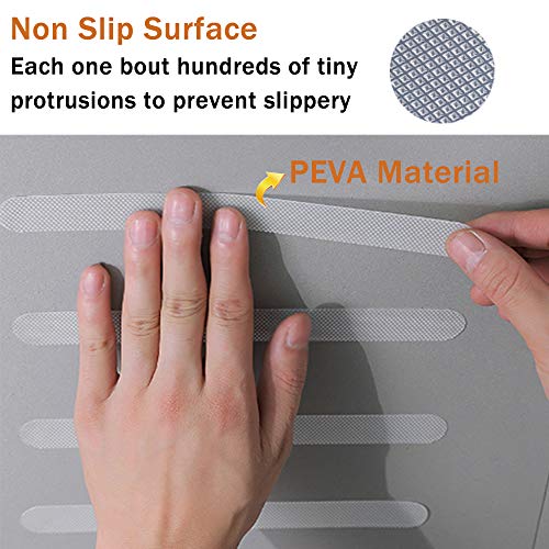 V-TOP 30 PCS Non Slip Shower Stickers, Safety Shower Non Slip Adhesive Strips Treads for Bathroom Floor Tub Stairs Ladders Pools Boats, Bathtub Appliques for Adults & Kids with Scraper (Clear) - Image 3