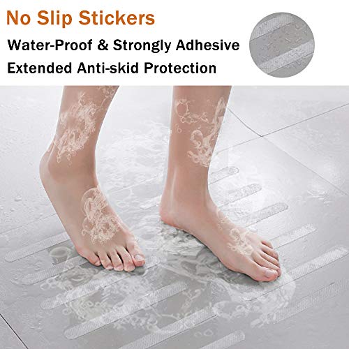 V-TOP 30 PCS Non Slip Shower Stickers, Safety Shower Non Slip Adhesive Strips Treads for Bathroom Floor Tub Stairs Ladders Pools Boats, Bathtub Appliques for Adults & Kids with Scraper (Clear) - Image 4