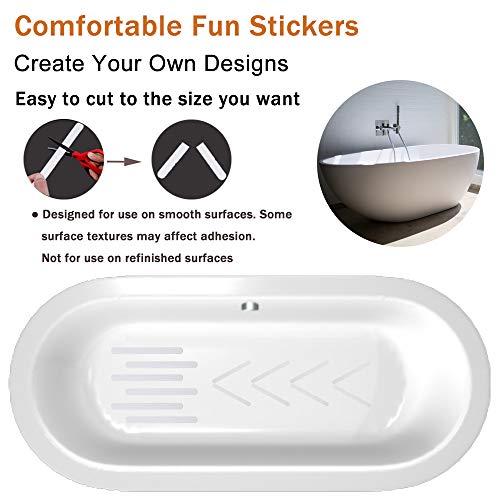 V-TOP 30 PCS Non Slip Shower Stickers, Safety Shower Non Slip Adhesive Strips Treads for Bathroom Floor Tub Stairs Ladders Pools Boats, Bathtub Appliques for Adults & Kids with Scraper (Clear) - Image 5