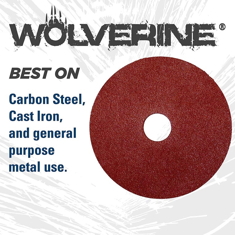 WEILER 59494 Wolverine Aluminum Oxide Resin Fiber Sanding & Grinding Disc, 4" Diameter, 60 Grit, 5/8" Arbor Hole (Pack of 25) - Image 3