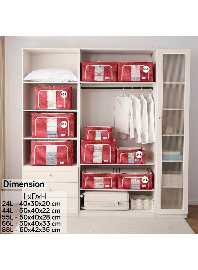 BlushBees Living Box - Wardrobe Organizer, Cloth Storage Bags with Zip - 55 Litre, Pack of 2, Polka Dots Red - Image 3