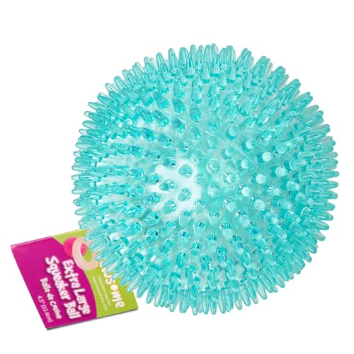 Gnawsome 45 Spiky Squeaker Ball Dog Toy Extra Large Cleans Teeth and Promotes Good Dental and Gum Health for Your Pet Colors will vary 45 - Image 1
