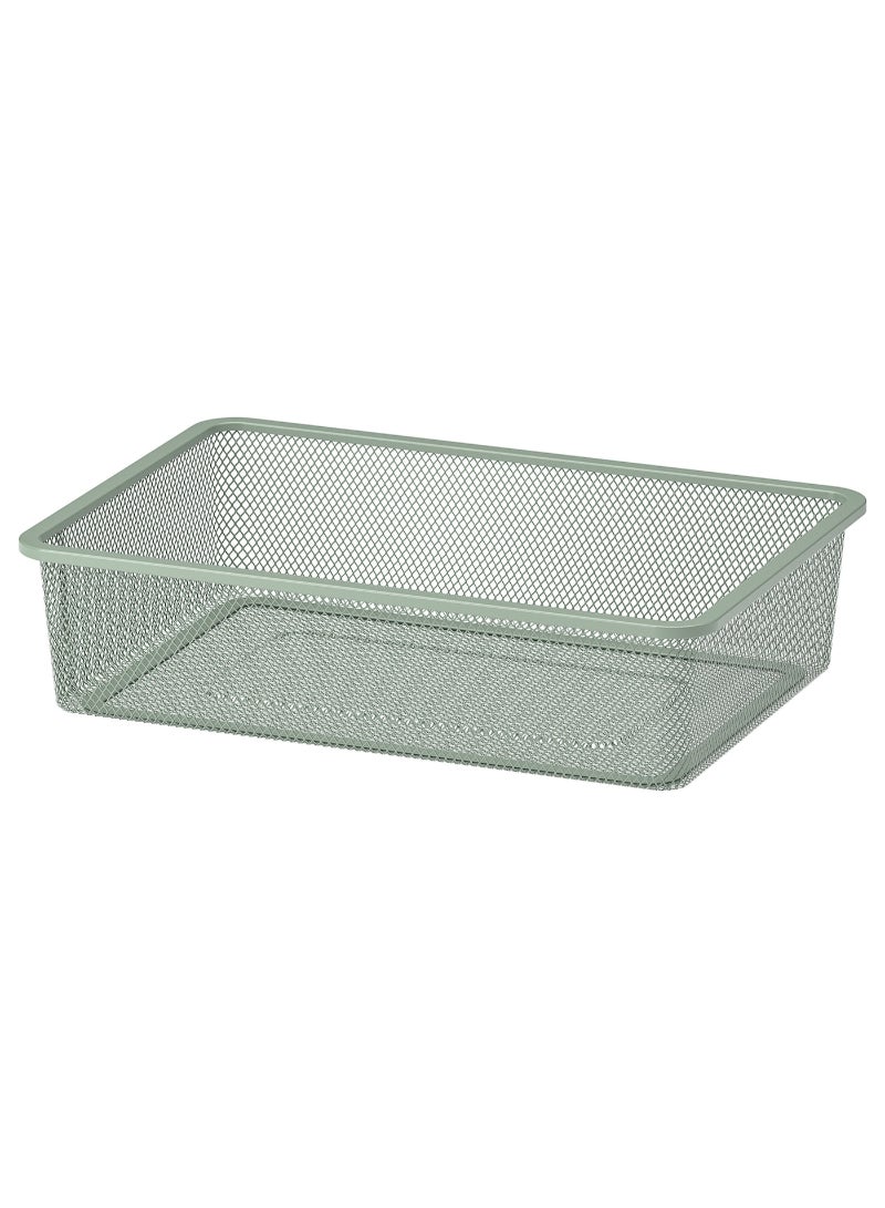 Mesh storage box light green-grey 42x30x10 cm