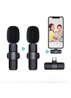 Generic Set of 2 Wireless Microphones and Transmitter with iphone adaptor for Live Broadcast, Gaming , Video recording.  - Image 2