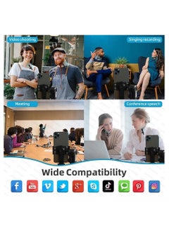 Generic Set of 2 Wireless Microphones and Transmitter with iphone adaptor for Live Broadcast, Gaming , Video recording.  - Image 3