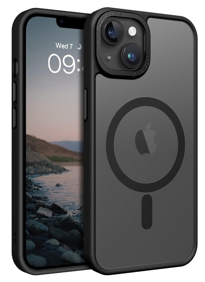 Generic iPhone 15 Plus MagSafe Case Magnetic Back Cover,【Full Shockproof Protection】Translucent Matte Back, Slim Phone Cover with Strong Magnet for Apple 15 Plus (2023)(Black)  - Image 1