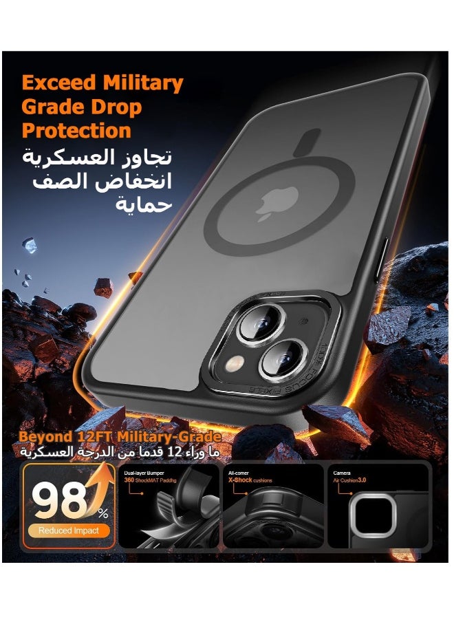 Generic iPhone 15 Plus MagSafe Case Magnetic Back Cover,【Full Shockproof Protection】Translucent Matte Back, Slim Phone Cover with Strong Magnet for Apple 15 Plus (2023)(Black)  - Image 4