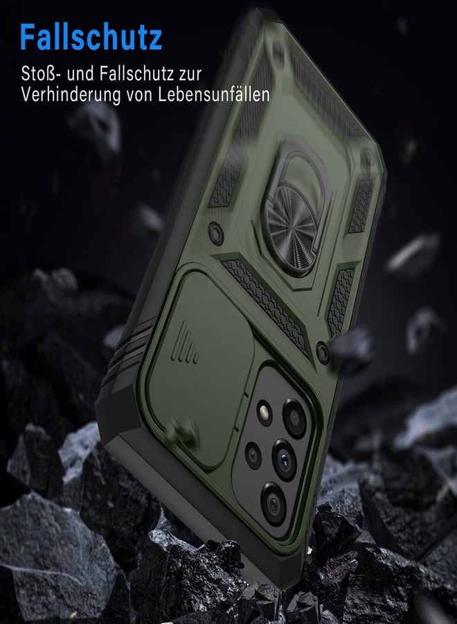 PASNEW Military Case for Samsung Galaxy S21 Ultra,Metal Kickstand & Camera Cover Slide & Charge Port Dust Plug,Heavy Duty Rugged Shockproof Hard Shell S21Ultra,6.8 inch,Army Green - Image 3