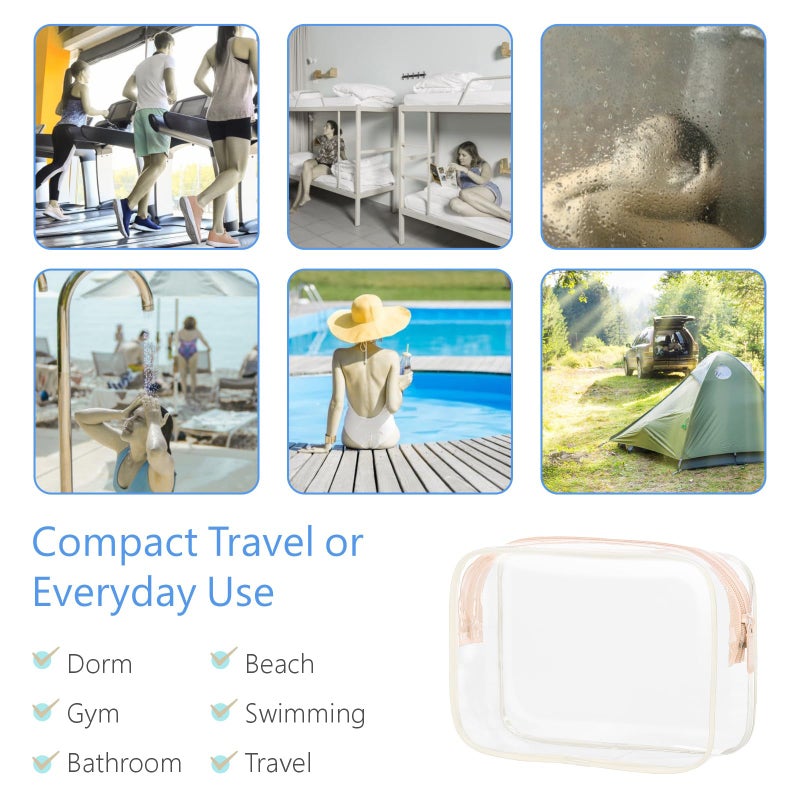 Packism Clear Toiletry Bag - 3 Pack Tsa Approved Toiletry Bag Quart Size Bag, Travel Makeup Cosmetic Bag For Women, Carry On Airport Airline Compliant Bag, Blue-Purple-Pink - Image 5