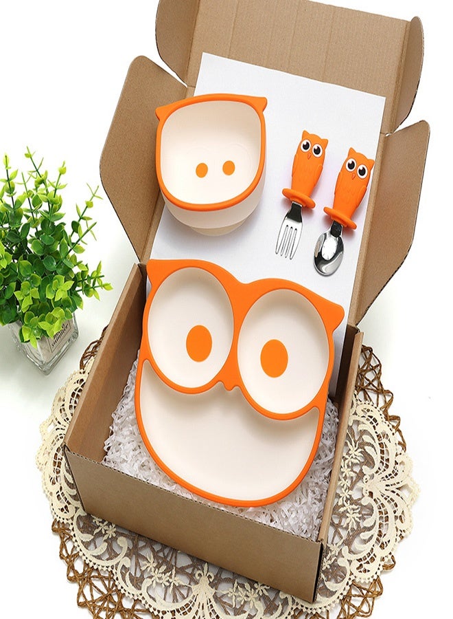 Silicone Baby Feeding Set Silicone, Dinnerware Stays Put, Divided Design for Picky Eaters, Microwave & Dishwasher Friendly, 4 Pack - Image 1
