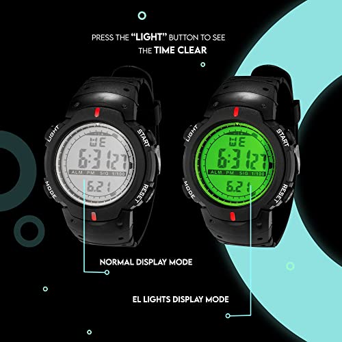 ASGARD Multi Functional Sports Digital Multicolor Dial Men's Watch (Black_Digital) - Image 5