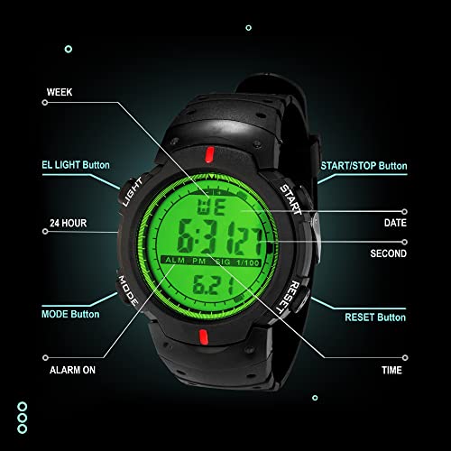ASGARD Multi Functional Sports Digital Multicolor Dial Men's Watch (Black_Digital) - Image 2