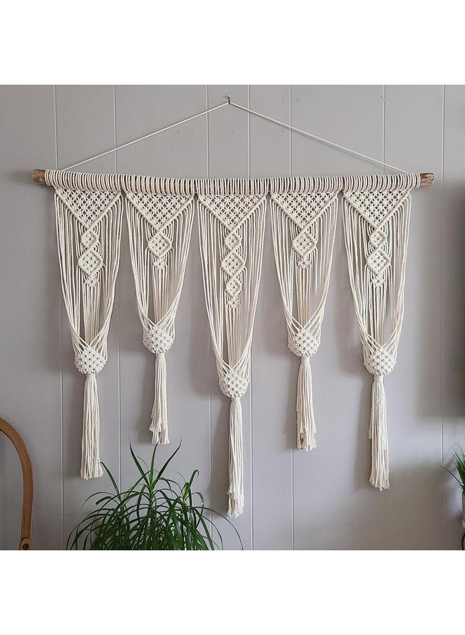 Bluejw Home New Handmade Woven Hanging Net Bag Blanket Plant Hanging Basket Flower Pot Home Wall Hanging Decoration Nordic Style  - Image 3