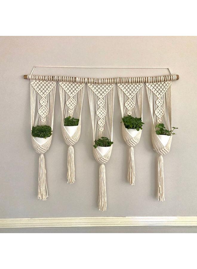 Bluejw Home New Handmade Woven Hanging Net Bag Blanket Plant Hanging Basket Flower Pot Home Wall Hanging Decoration Nordic Style  - Image 5