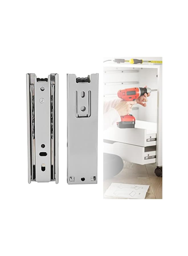 S-TOP 2pcs 5in Drawer Slides, Zinc Plated Mini Short Closet Slides, Furniture Guideline Rail Full Extension Kitchen Cupboard Hardware for Most Cupboard Wardrobe Drawers - Image 2