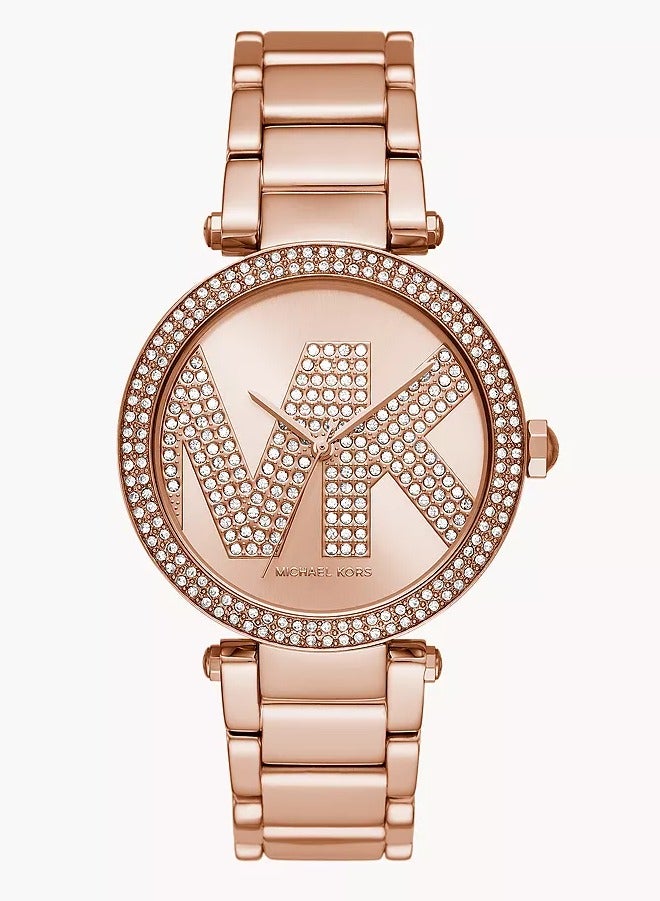 ام كي ساعة نسائية باركر 39 مم ذهبية وردية MK6660 - Image 1