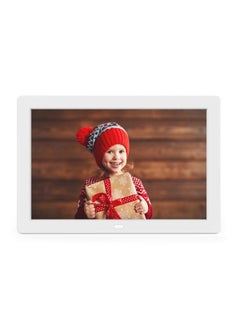 Horizontal And Vertical Screen HD Display Ultra-thin 10-inch IPS Digital Photo Frame 1080p Video Electronic Photo Frame Display Stand Advertising Machine-Color:10 Inch White-British Standard