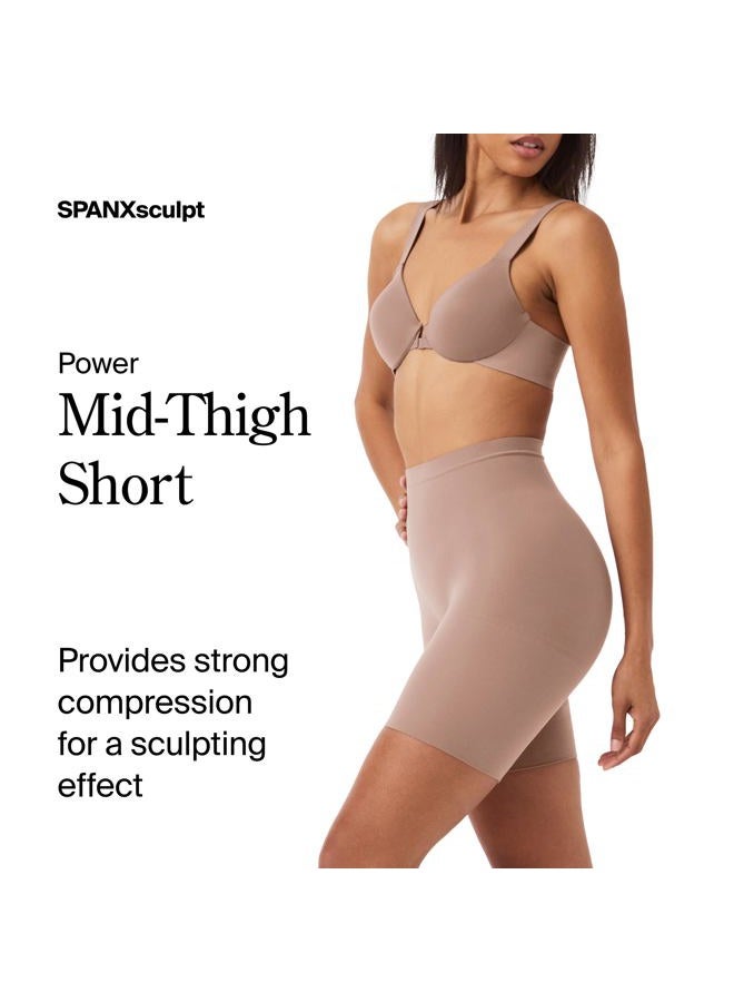 SPANX Shapewear for Women Tummy Control Power Short (Regular and Plus Size), Cafe Au Lait, M - Image 2