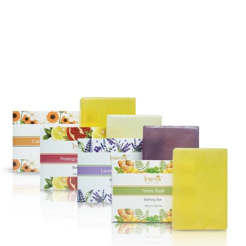 Barva Pure Glycerin Soap Contains Natural ingredients to Pamper your Skin Luxurious Bathing Soaps for all Skin Types Set of 4 - Image 1