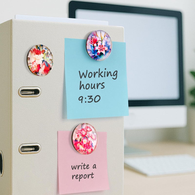 FINDMAG Refrigerator Magnets, 12 Pcs Glass Fridge Magnets for Festival, Flower Magnet for Fridge, Decorative Magnet Small Cute for Gift, Office, Home, Kitchen, Board, Locker, School - Image 4