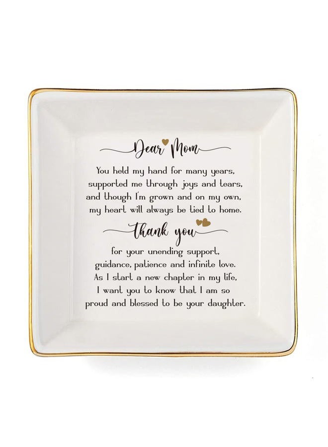 JOYIMARR Mother of Bride Gifts from Daughter,Jewelry Holder Ring Dish Organizer,Wedding Gifts for Mom - You Held My Hand for Many Years - Image 1