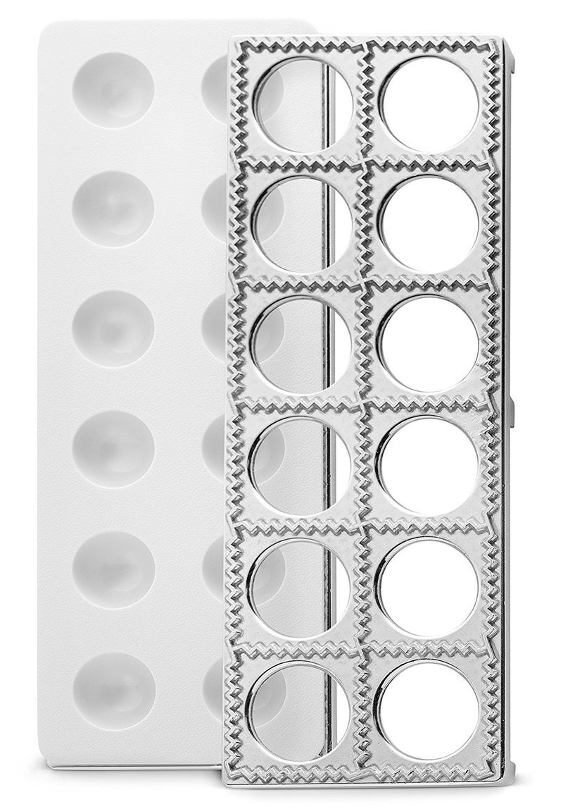Bellemain Ravioli Maker Press | Pelmeni Mold, Pierogi Press, Potsticker Meat Pie Dumpling Maker, Ravioli Stamp Pasta Making Kit, Pasta Making Tools, Ravioli Press Mold | Makes 12 Ravioli, 1. 5â€ - Image 1
