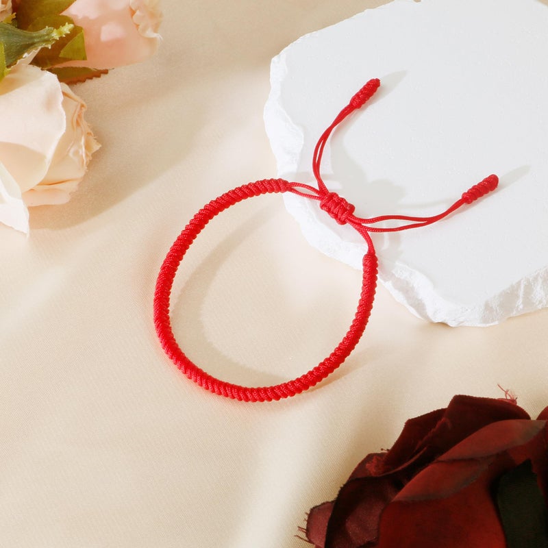 DAYANEY Red Bracelet for Women, Kabbalah Red String Bracelet as Girls Valentines Gifts, Adjustable Protection Braclet, Matching Friend Bracelets with Talisman Tibetan Christian Pulsera Roja Jewelry - Image 4