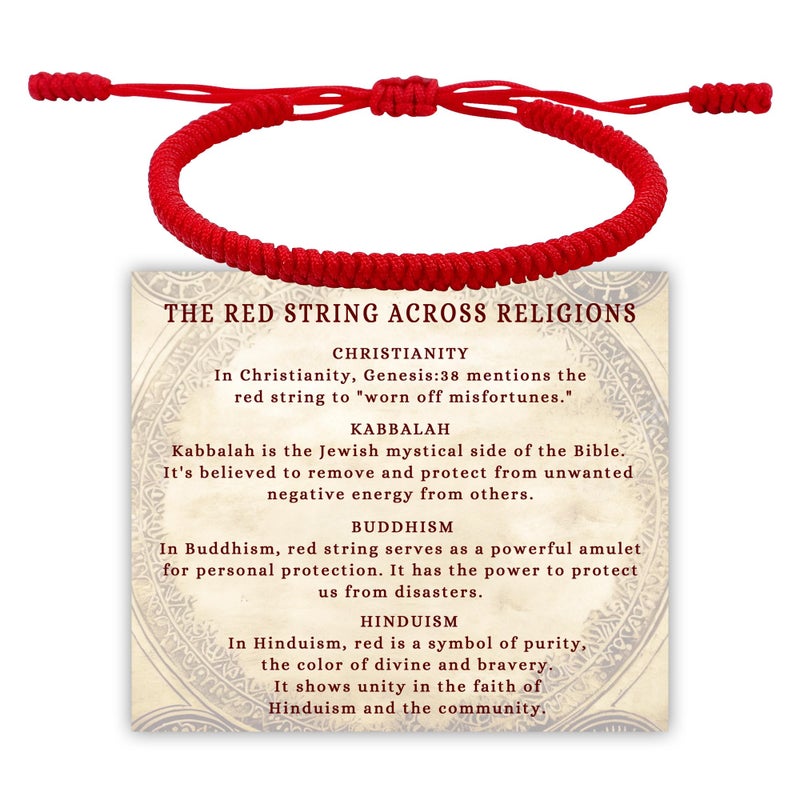 DAYANEY Red Bracelet for Women, Kabbalah Red String Bracelet as Girls Valentines Gifts, Adjustable Protection Braclet, Matching Friend Bracelets with Talisman Tibetan Christian Pulsera Roja Jewelry - Image 1