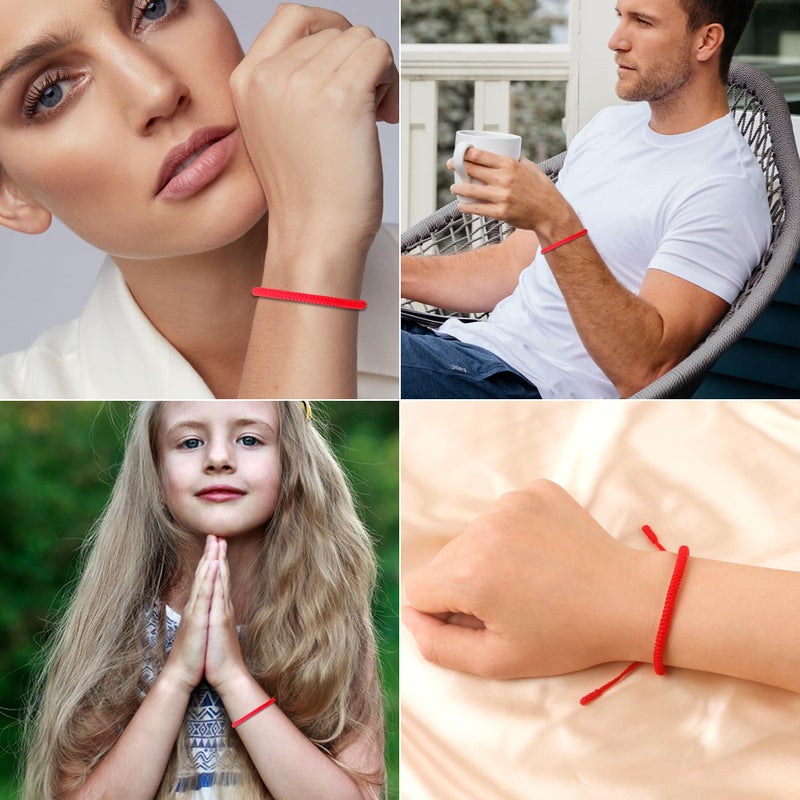 DAYANEY Red Bracelet for Women, Kabbalah Red String Bracelet as Girls Valentines Gifts, Adjustable Protection Braclet, Matching Friend Bracelets with Talisman Tibetan Christian Pulsera Roja Jewelry - Image 2