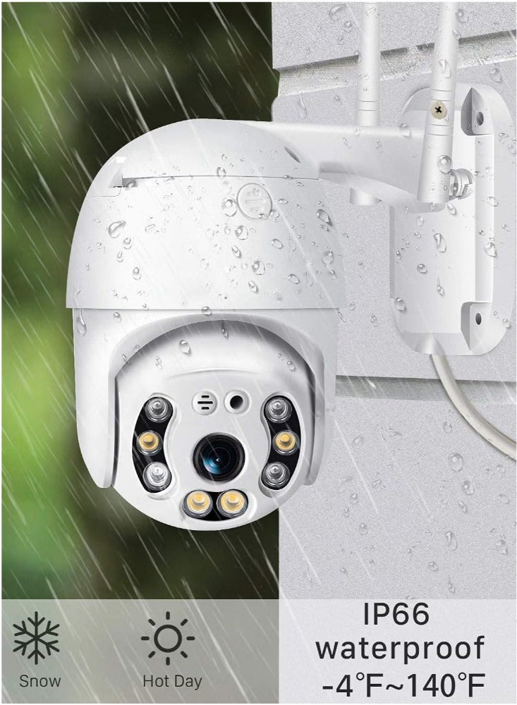 PTZ IP Camera HD Night Vision IP66, 8MP 360 Degree Smart Wifi Camera Outdoor, Waterproof Automatic Tracking IP Wifi Camera (ICsee APP) - Image 2