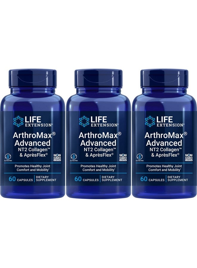 Life Extension ArthroMax Advanced with NT2 Collagen & ApresFlex, 60 Capsules (Pack of 3) - Image 1