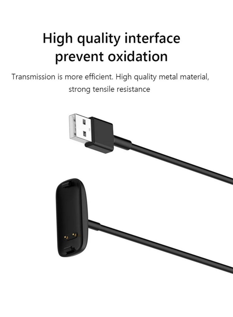 شاحن كابل شحن USB لـ Fitbit Inspire 3، كابل شحن مع مشبك، قاعدة شحن بديلة لـ Fitbit Inspire 3، أجزاء بطول 100 سم - Image 2