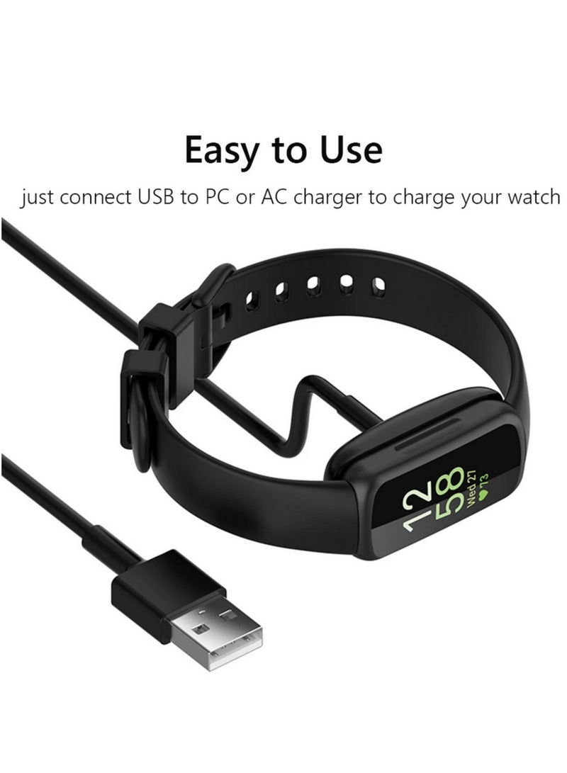 شاحن كابل شحن USB لـ Fitbit Inspire 3، كابل شحن مع مشبك، قاعدة شحن بديلة لـ Fitbit Inspire 3، أجزاء بطول 100 سم - Image 3