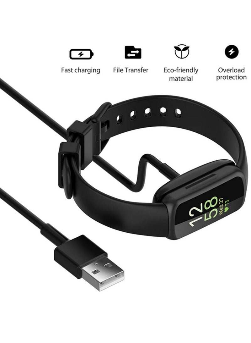 شاحن كابل شحن USB لـ Fitbit Inspire 3، كابل شحن مع مشبك، قاعدة شحن بديلة لـ Fitbit Inspire 3، أجزاء بطول 100 سم - Image 4