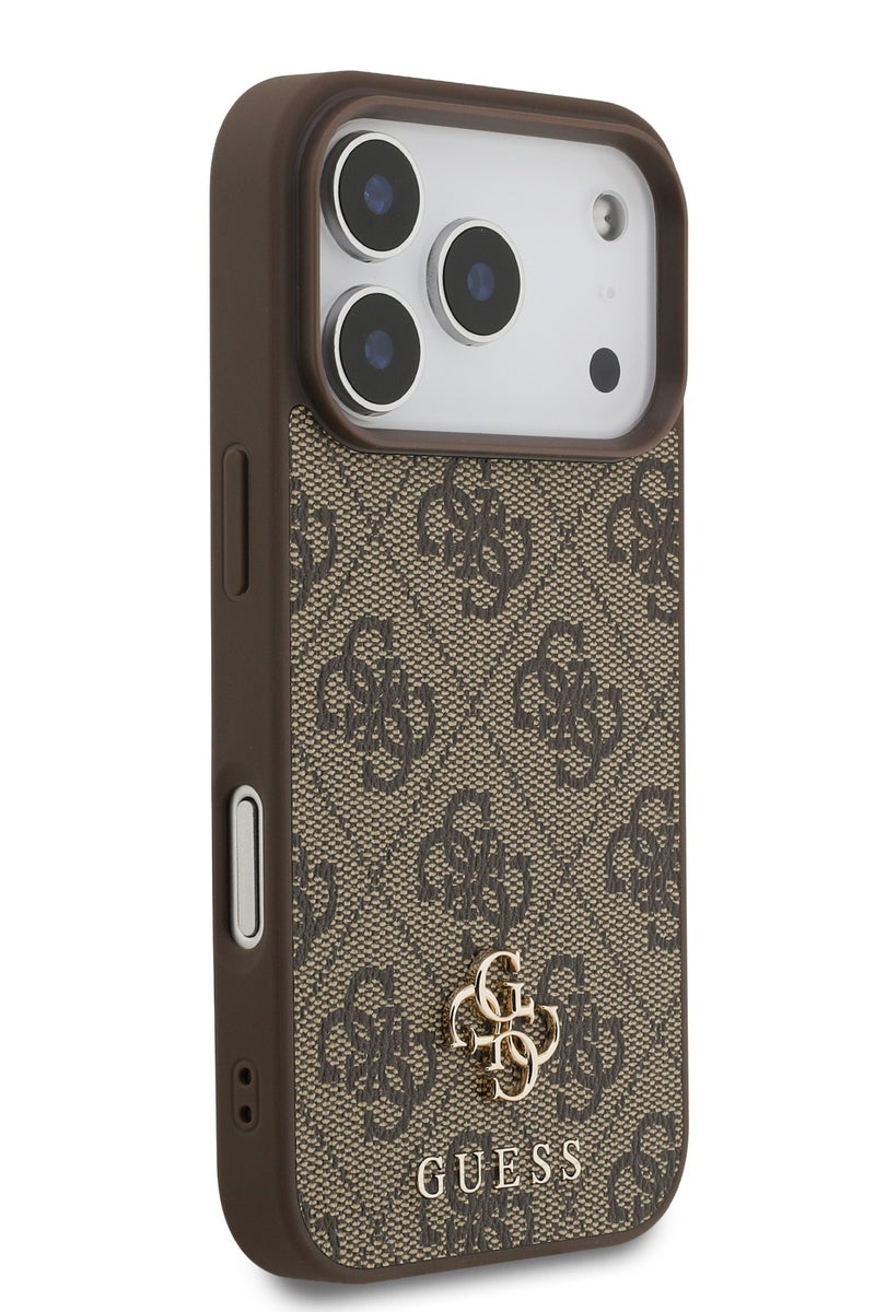 GUESS iPhone 17 Pro MagSafe Case 4G PU Leather With Small 4G & Classic Metal Logo / Magsafe Compatible / Ultra Slim / lightweight design / Easy Installation - Brown - Image 4