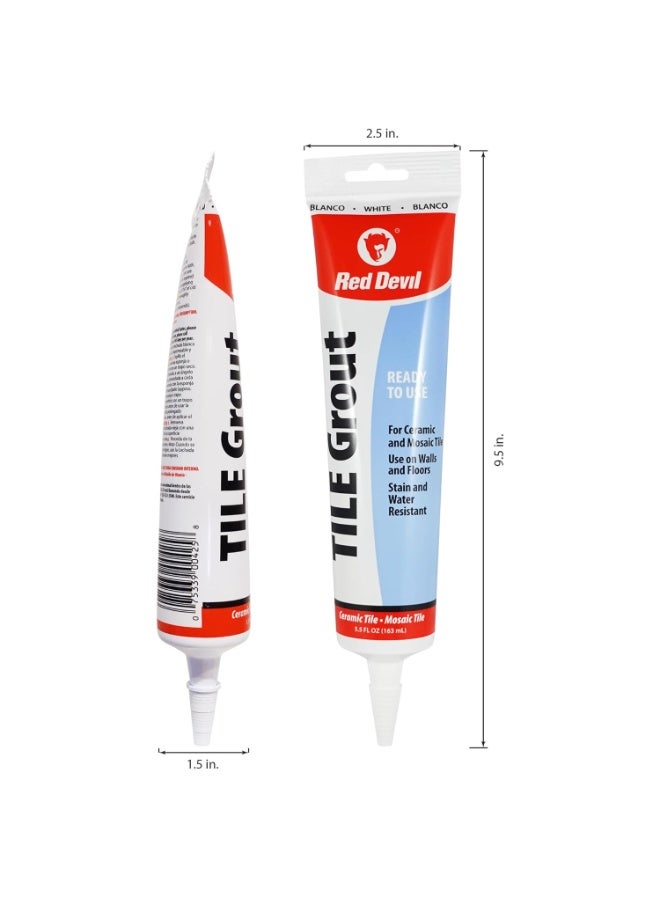 Red Devil 0425 Pre-Mixed Tile Grout Squeeze Tube, 5.5 oz, White - Image 4