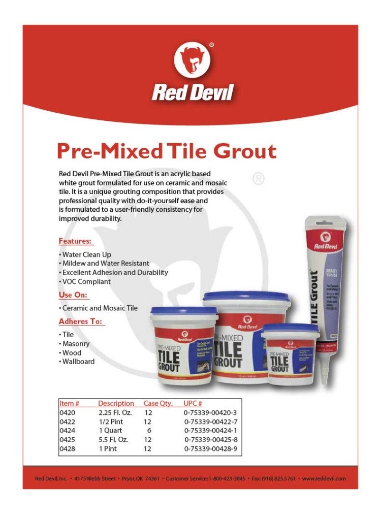 Red Devil 0425 Pre-Mixed Tile Grout Squeeze Tube, 5.5 oz, White - Image 3