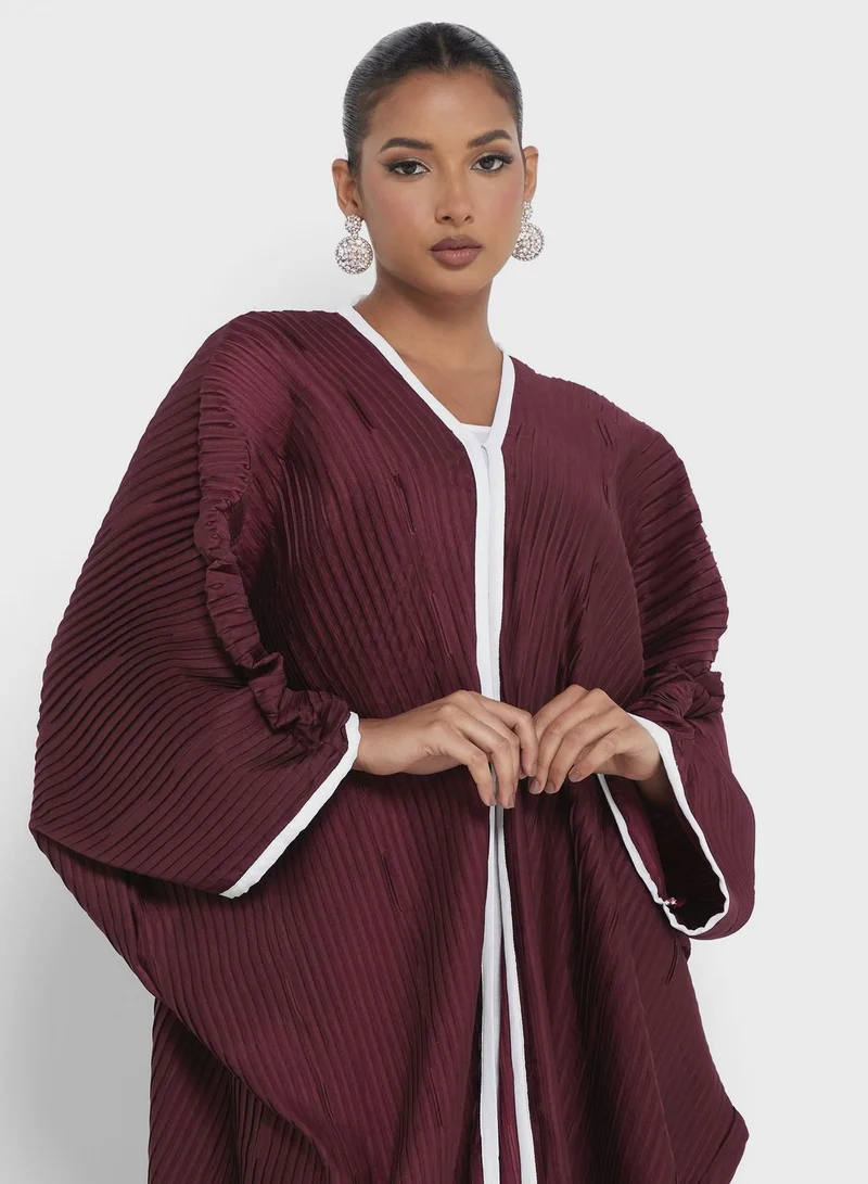 hayas closet Striped Detail Abaya