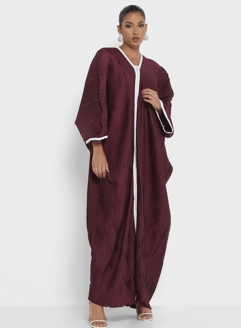 hayas closet Striped Detail Abaya