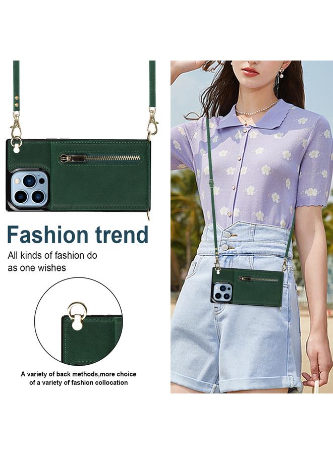 S-TOP Case For iPhone 13 Pro Max Cross-body Zipper Square Phone Case with Holder - Image 4