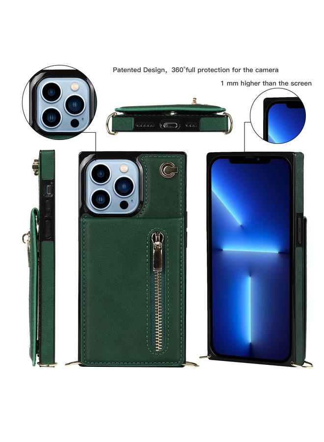 S-TOP Case For iPhone 13 Pro Max Cross-body Zipper Square Phone Case with Holder - Image 3