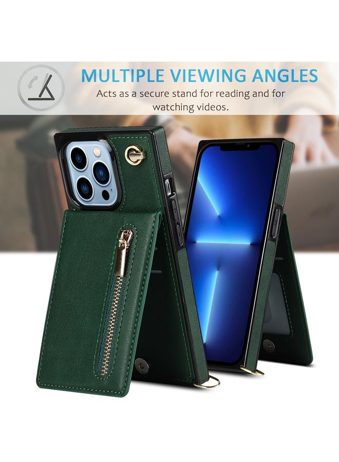 S-TOP Case For iPhone 13 Pro Max Cross-body Zipper Square Phone Case with Holder - Image 5