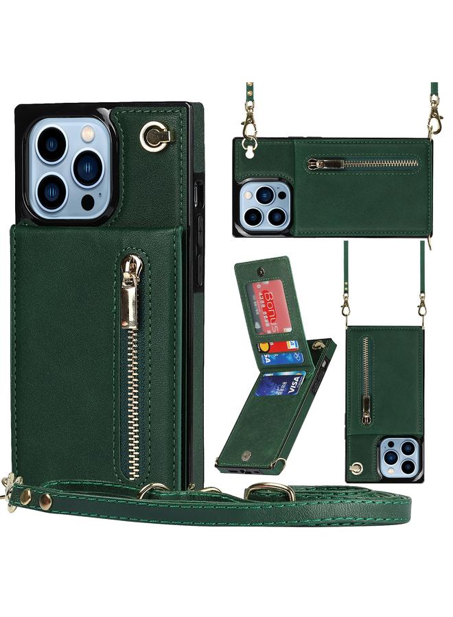 S-TOP Case For iPhone 13 Pro Max Cross-body Zipper Square Phone Case with Holder - Image 1