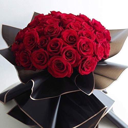 XIAOHONG 20 Sheets Gold border Black Flower Wrapping Paper Waterproof Floral Wrapping Paper Florist Bouquet Wrapping PaperDIY Crafts Gift Box Packaging Fresh Flower Packaging Materials 228x228Inch - Image 3