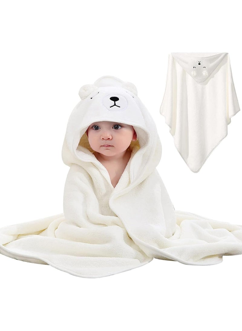 RATSAW - Baby Bath Blanket Hooded Baby Towel 80x80cm Large Baby Bath Towel Absorbent Soft Baby Bath Blanket Cute Cartoon Animal Baby Towel for Boy Girl Baby - Image 1