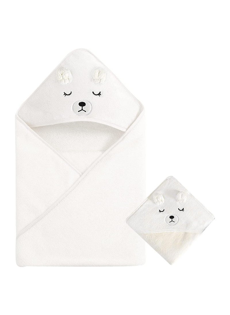 RATSAW - Baby Bath Blanket Hooded Baby Towel 80x80cm Large Baby Bath Towel Absorbent Soft Baby Bath Blanket Cute Cartoon Animal Baby Towel for Boy Girl Baby - Image 1