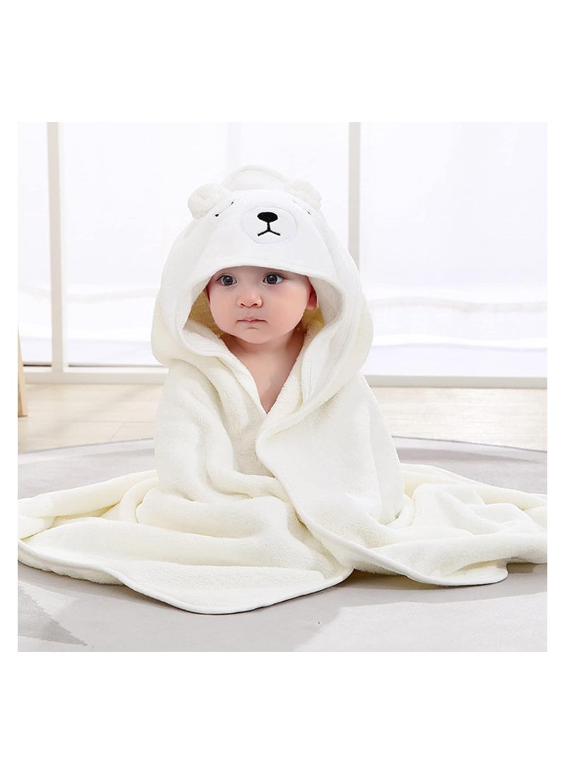 RATSAW - Baby Bath Blanket Hooded Baby Towel 80x80cm Large Baby Bath Towel Absorbent Soft Baby Bath Blanket Cute Cartoon Animal Baby Towel for Boy Girl Baby - Image 1