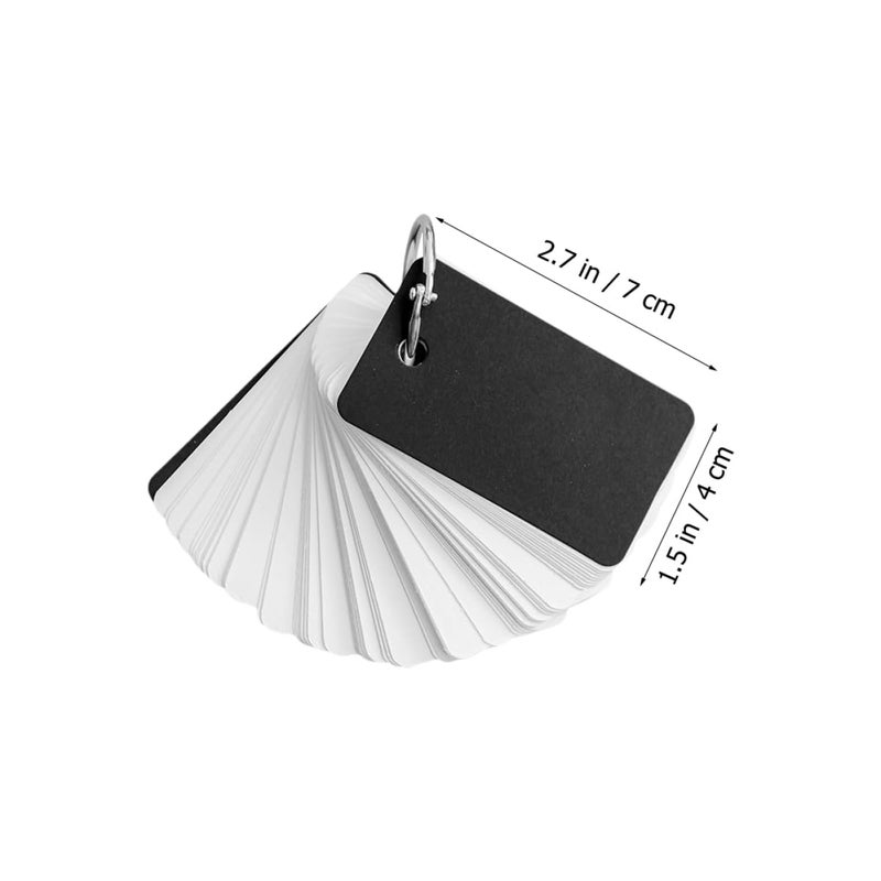 8Pcs Blank Flash Cards Set 7X4CM Portable Memory Ring For English Words Learning - Image 3