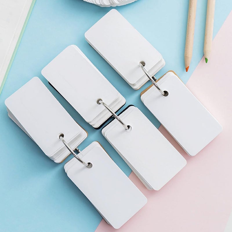 8Pcs Blank Flash Cards Set 7X4CM Portable Memory Ring For English Words Learning - Image 4